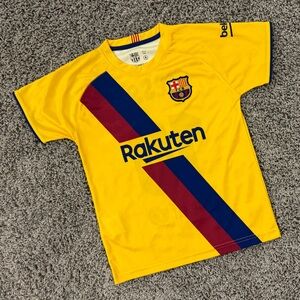 Kids Yellow Barcelona Messi Soccer Jersey, size 8